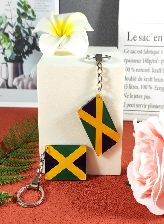 QQSD Jamaica Flag Keychain Jamaican Key Ring, 2 Pack - Image 5